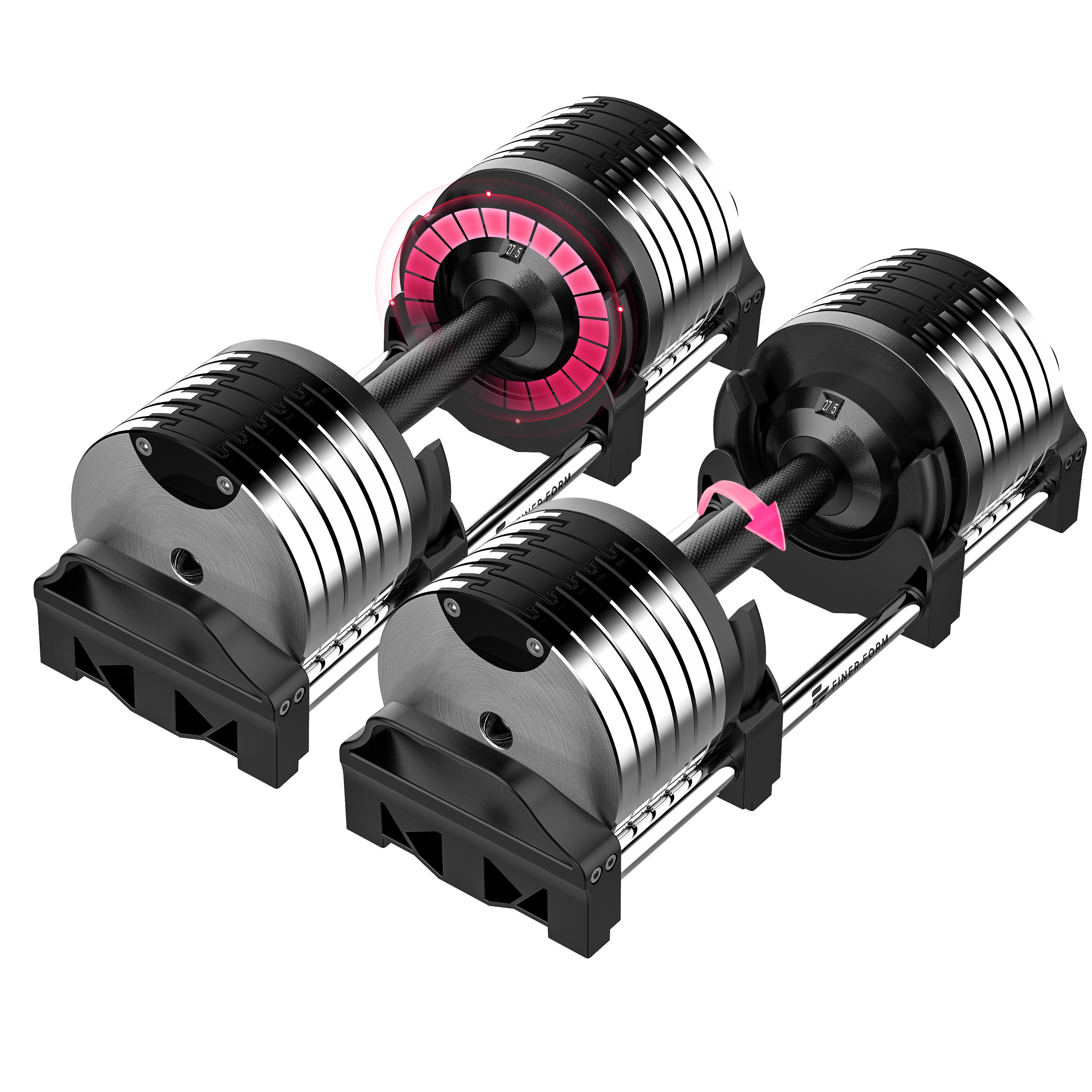Finer Form Adjustable Dumbbells 5-32.5 LBs, Sold as A Pair