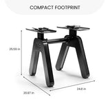 NÜOBELL S Pylon Floor Stand for Adjustable Dumbbells, Black Height-adjustable 21.7-25.2 in, Powder-coated steel, Fits NÜOBELL S 560 and S 5100, Compact 26 x 10 in footprint