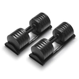 Nuobell S5100 Adjustable Dumbbells, 5-100 lb, Set of 2 Free Weights, 5 lb Increments, Instant Twist-handle Adjustment, Knurled Aluminum handles, Replace 20 Pairs of Dumbbells, Trays included