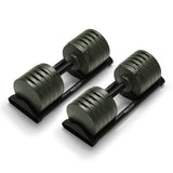 Nuobell S5100 Adjustable Dumbbells, 5-100 lb, Set of 2 Free Weights, 5 lb Increments, Instant Twist-handle Adjustment, Knurled Aluminum handles, Replace 20 Pairs of Dumbbells, Trays included