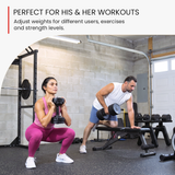 Nuobell S5100 Adjustable Dumbbells, 5-100 lb, Set of 2 Free Weights, 5 lb Increments, Instant Twist-handle Adjustment, Knurled Aluminum handles, Replace 20 Pairs of Dumbbells, Trays included
