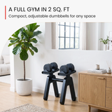 Nuobell S5100 Adjustable Dumbbells, 5-100 lb, Set of 2 Free Weights, 5 lb Increments, Instant Twist-handle Adjustment, Knurled Aluminum handles, Replace 20 Pairs of Dumbbells, Trays included